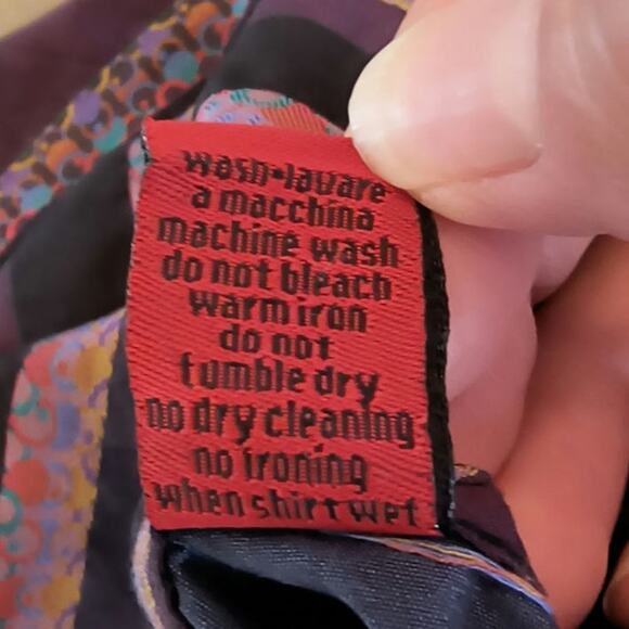 Luchiano Visconti Shirt Men's L Striped Long Sleeve Flip Cuff Multicolor Cotton - Picture 6 of 14